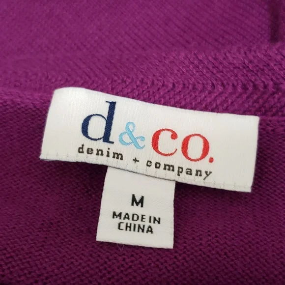 Tunic Sweater Medium Weight Cotton Blend Denim & Co - Picture 8 of 9